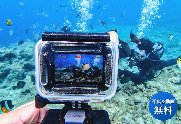 プランに含まれるGoProの水中撮影サービス
